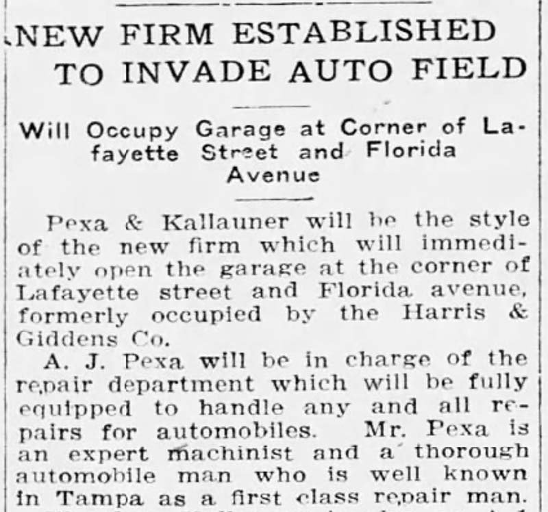 1913 Albert Pexa business advertisement