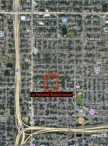 La Paloma subdivision on a current Google Map