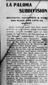 La Paloma Subdivision newspaper article