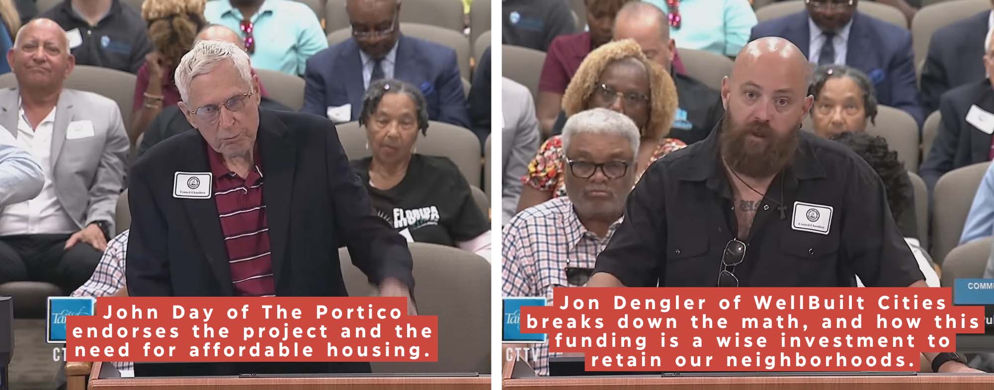 John Day and Jon Dengler speak at board meeting